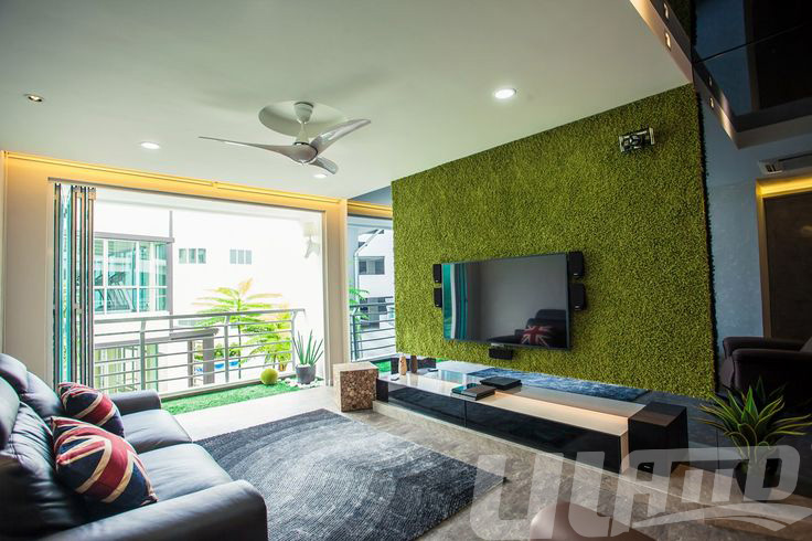 客廳電視背景仿真植物墻