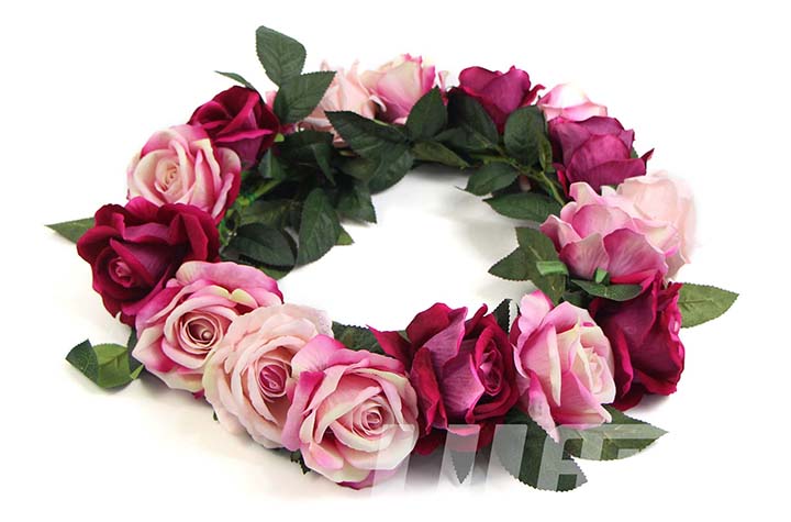 仿真玫瑰花環HH017