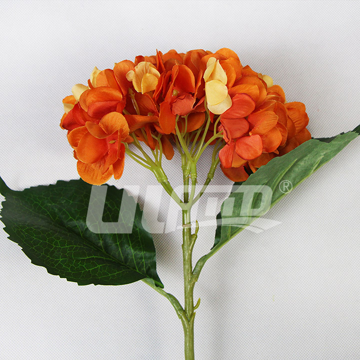 仿真植物繡球花橙色
