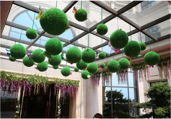 塑料草球吊頂倒吊